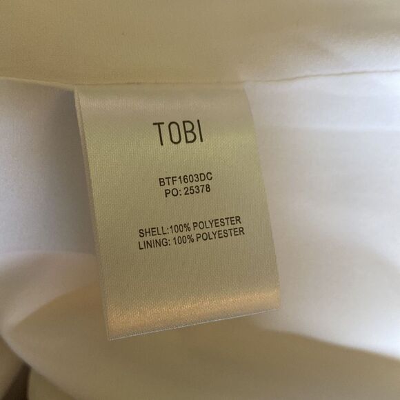 Tobi Small White Halter Top Tank Neck Button Sheer Lining 100% Polyester - Picture 7 of 7